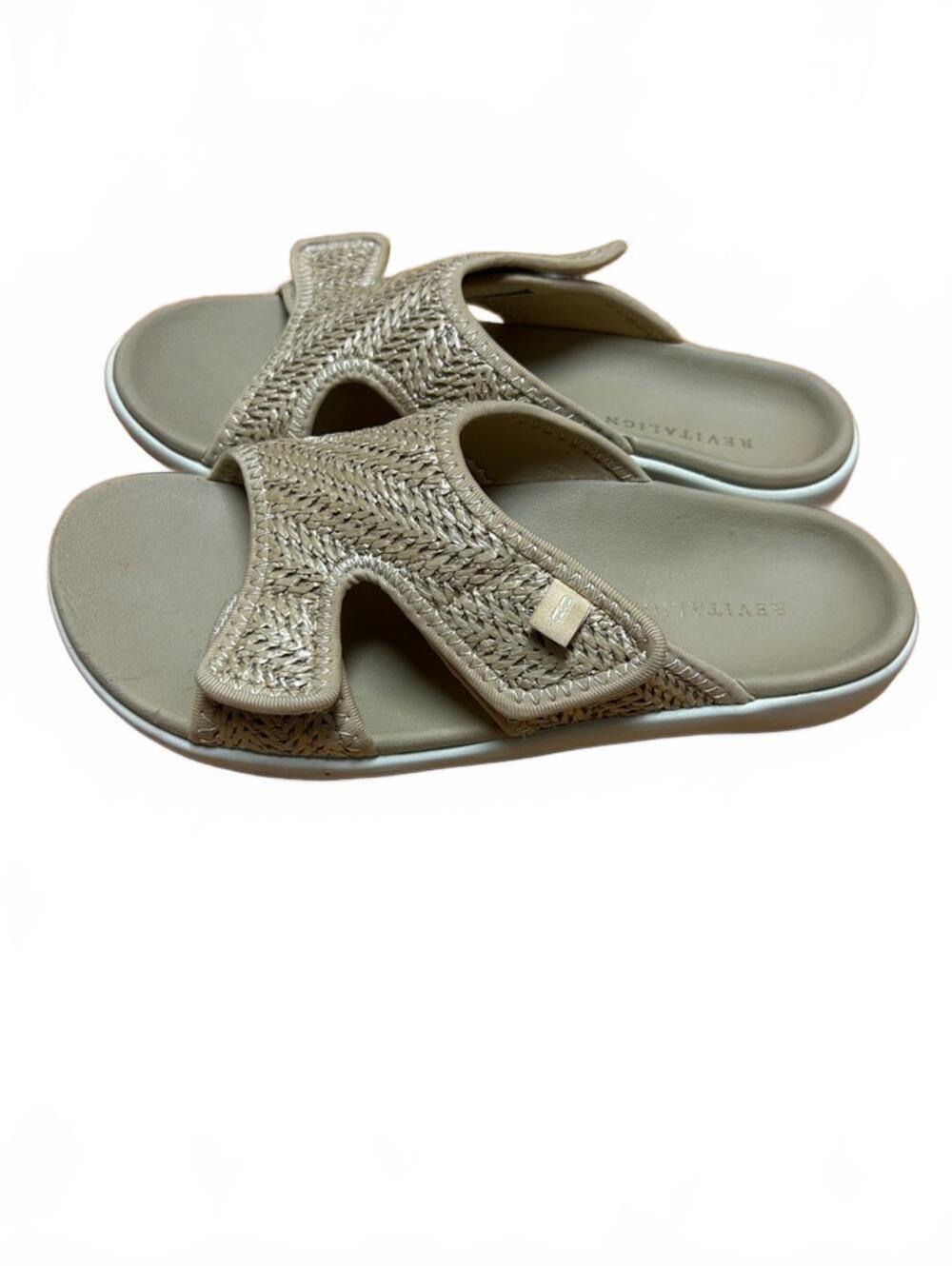 Revitalign Orthotic Memory Foam Slide Sandals - Kholo Raffia | Size US 8 EU 38.5